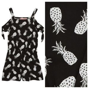 Mia Chica Cold Shoulder Pineapple Print Romper